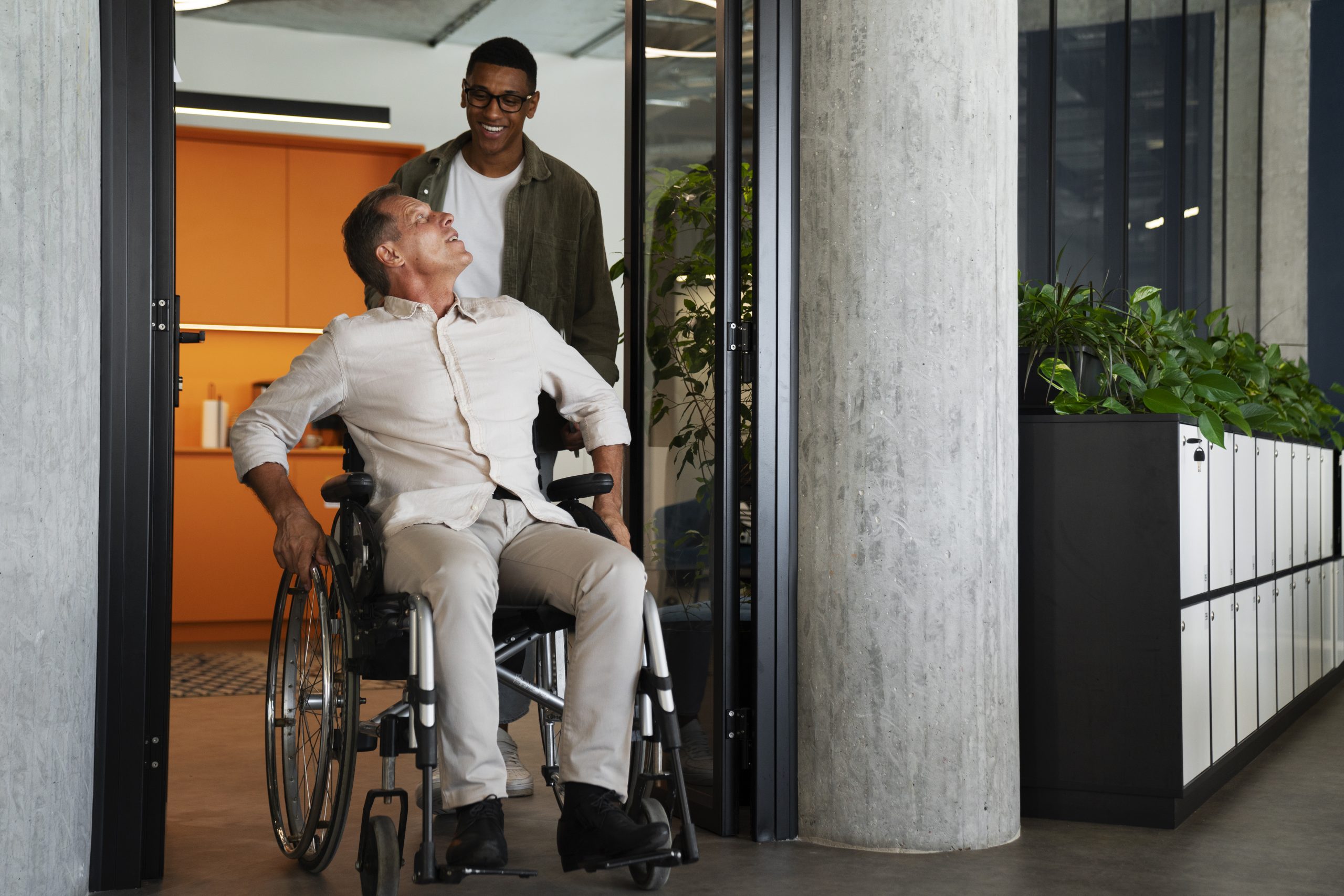 Assist with Life Stage Transition to man wheelchair having inclusive office job | NDIS transport funding